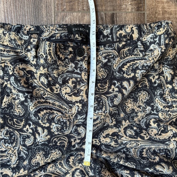 Talbots Hampshire Paisley Ankle Pants Black/Gray/Beige Women's Size 6 - Picture 11 of 16